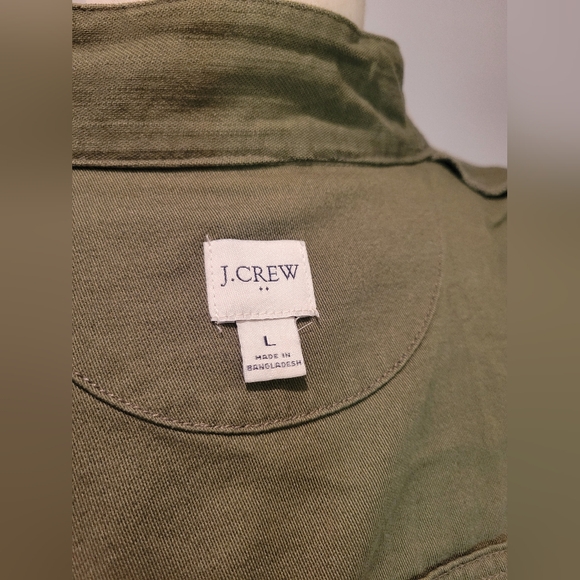 J. Crew Green Utility Military Lightweight Cotton Jacket SZ L - Picture 6 of 8